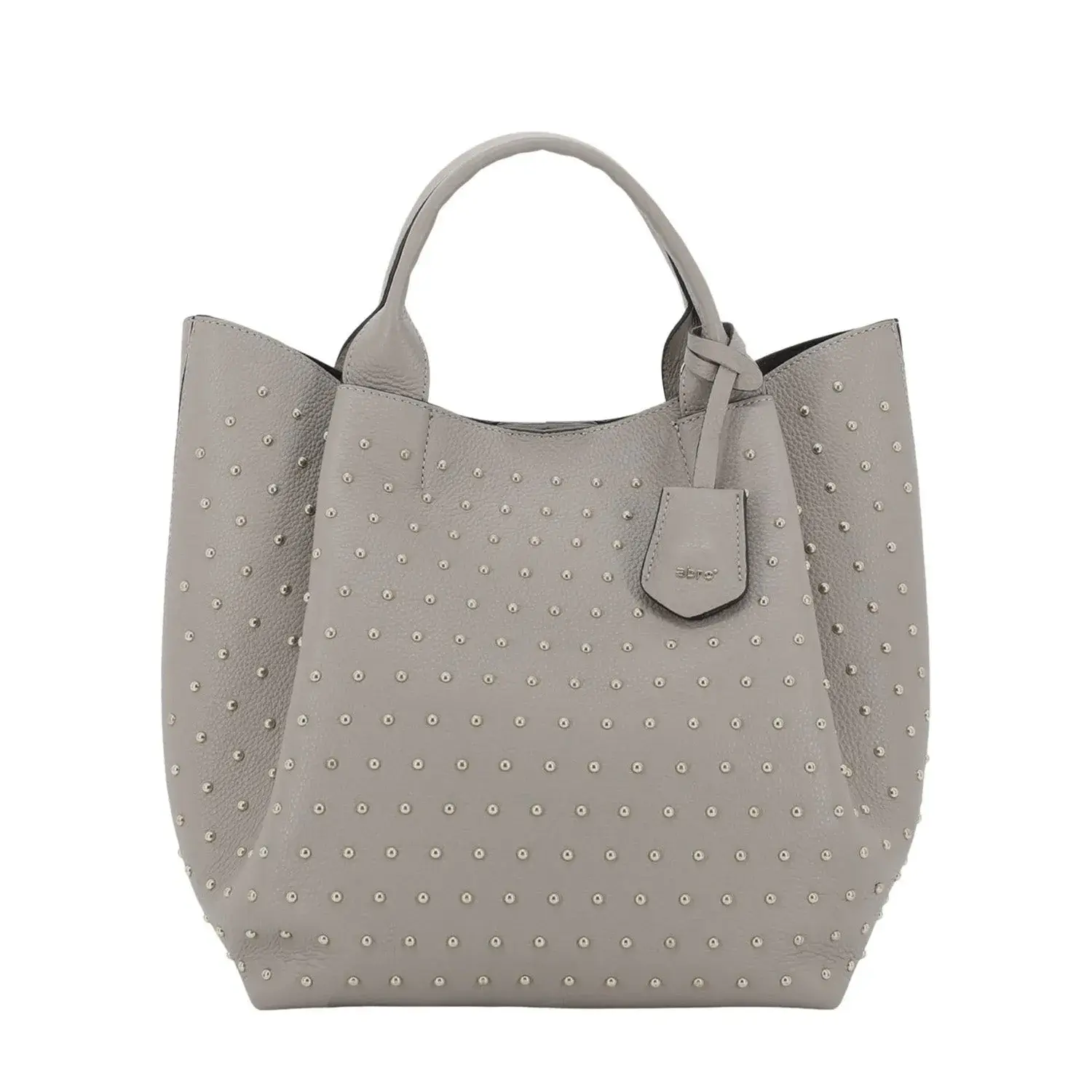 Leder-Shopper-Tasche mit Nieten und Riemen