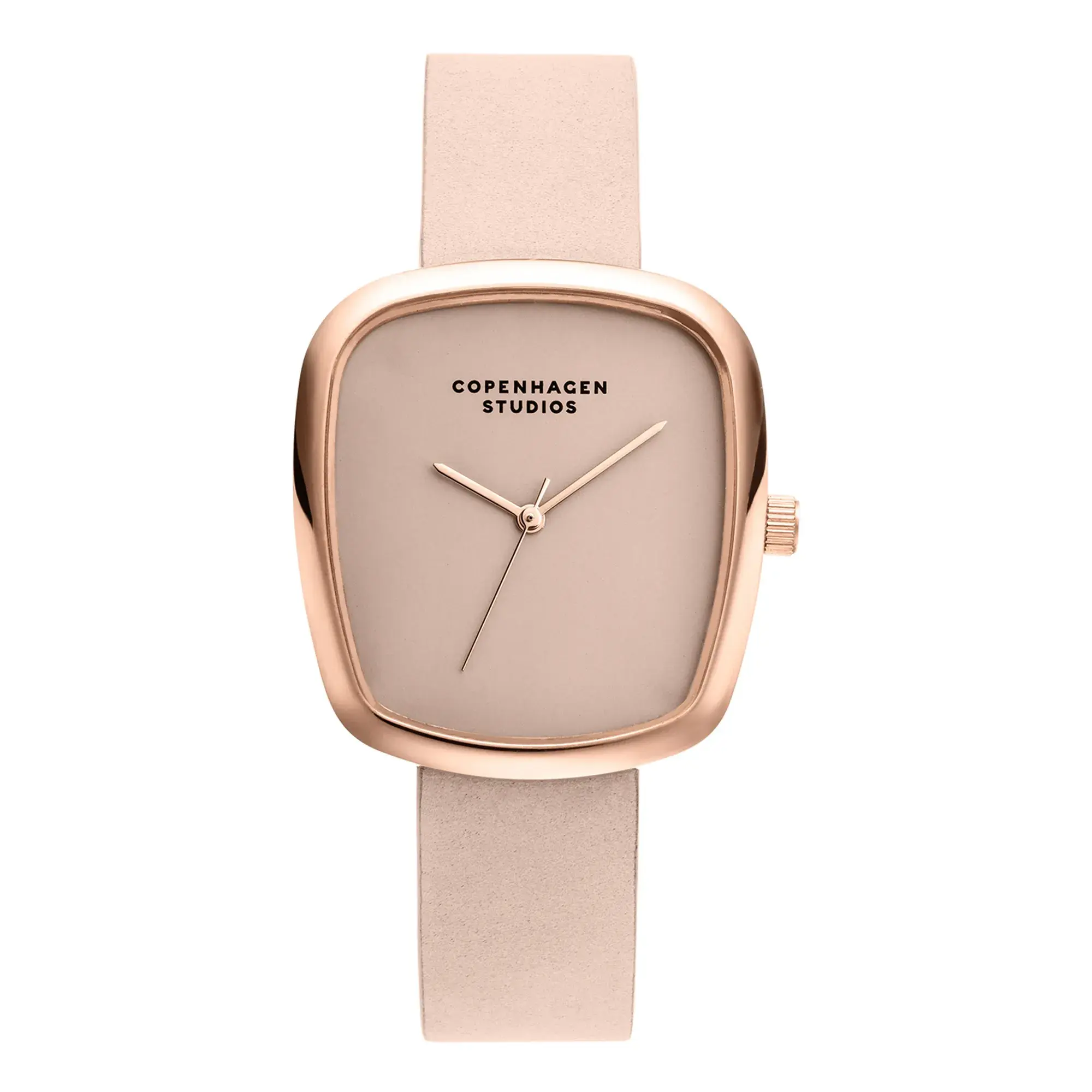 Roségoldfarbene Lederuhr
