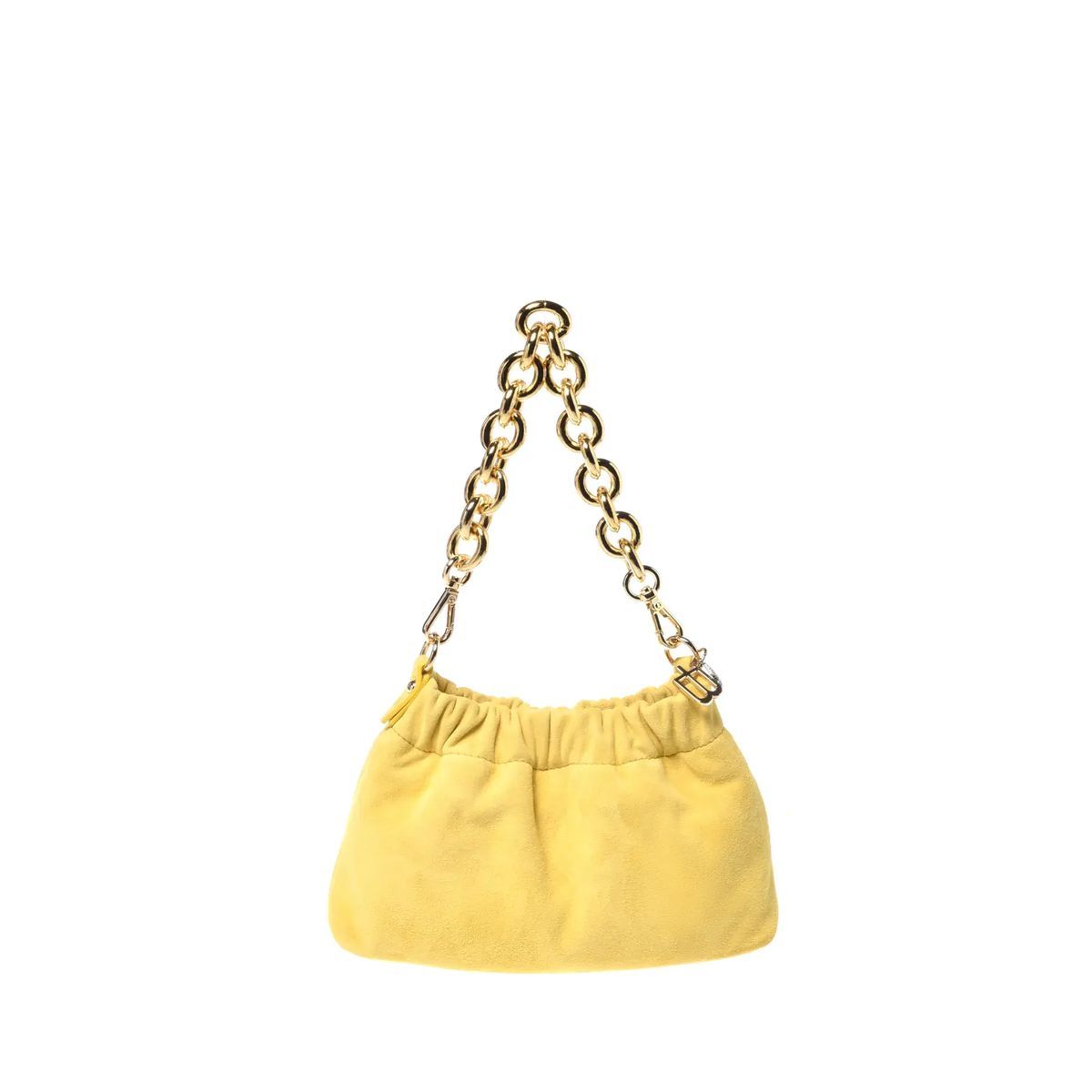 Gelbe Wildleder Handtasche mit Kettengriff