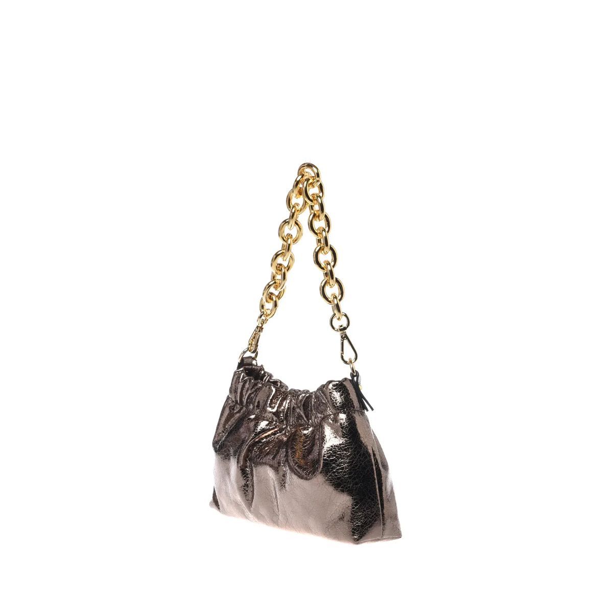 Metallic Bronze geraffte Schultertasche
