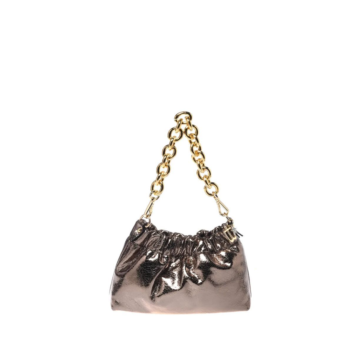 Metallic Bronze geraffte Schultertasche