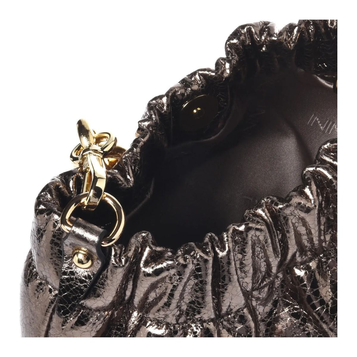 Metallic Bronze geraffte Schultertasche