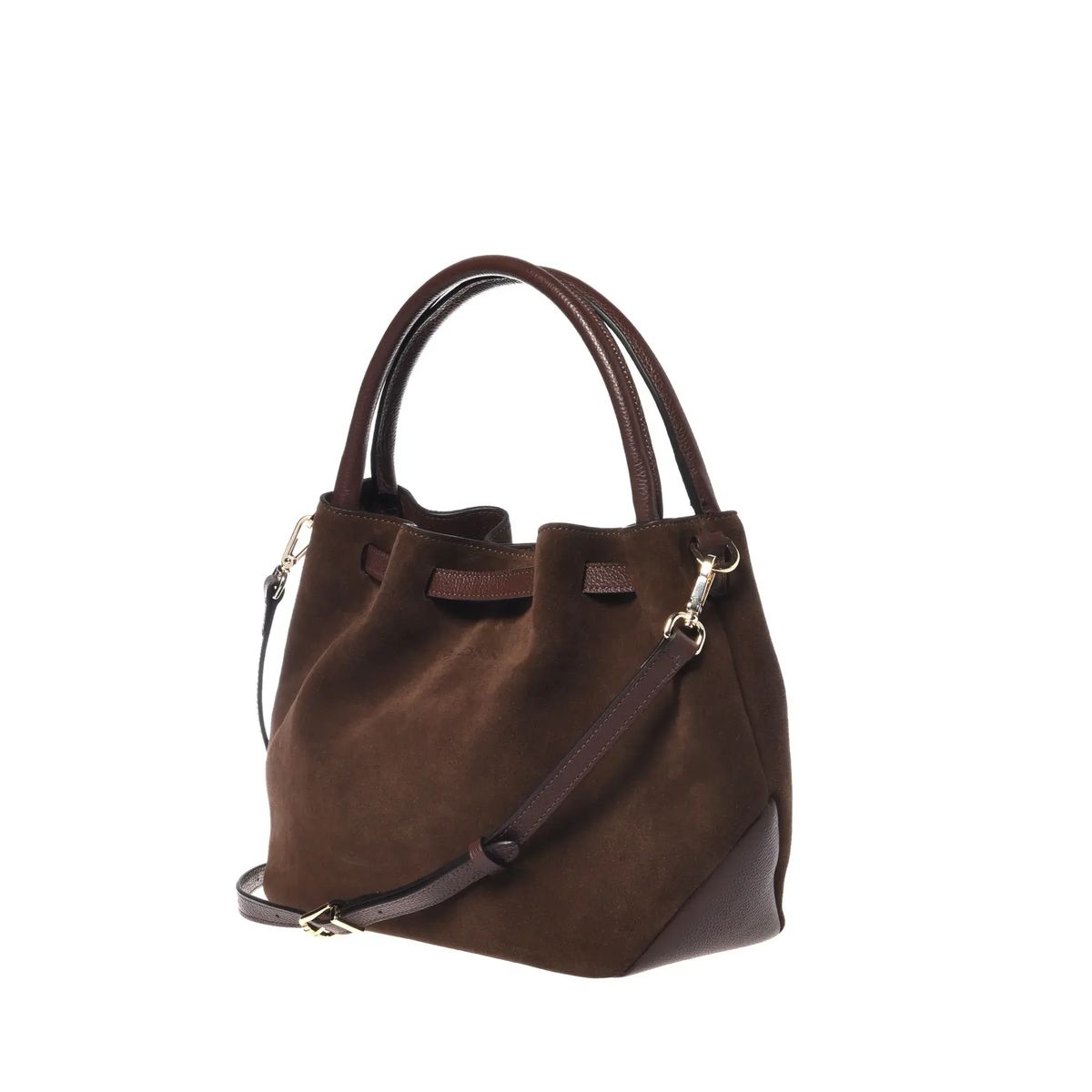 Wildleder-Beuteltasche mit Riemen