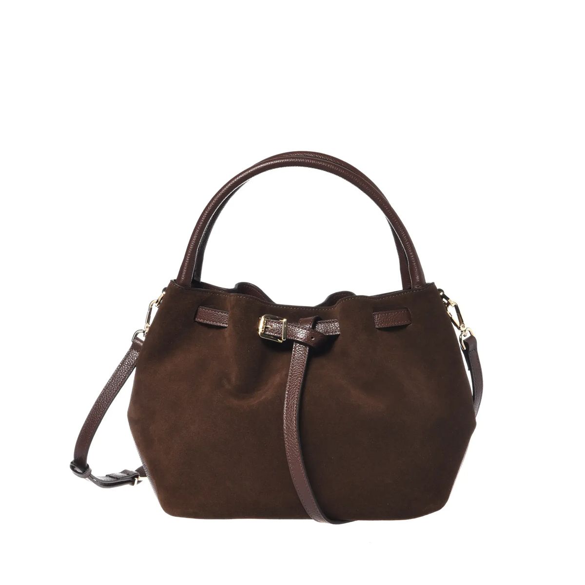 Wildleder-Beuteltasche mit Riemen