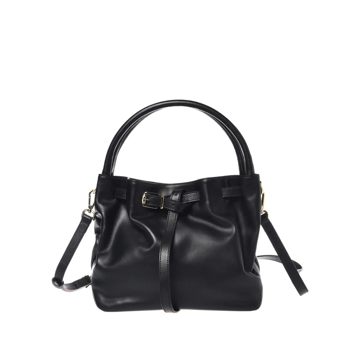 Leder-Beuteltasche mit Riemen