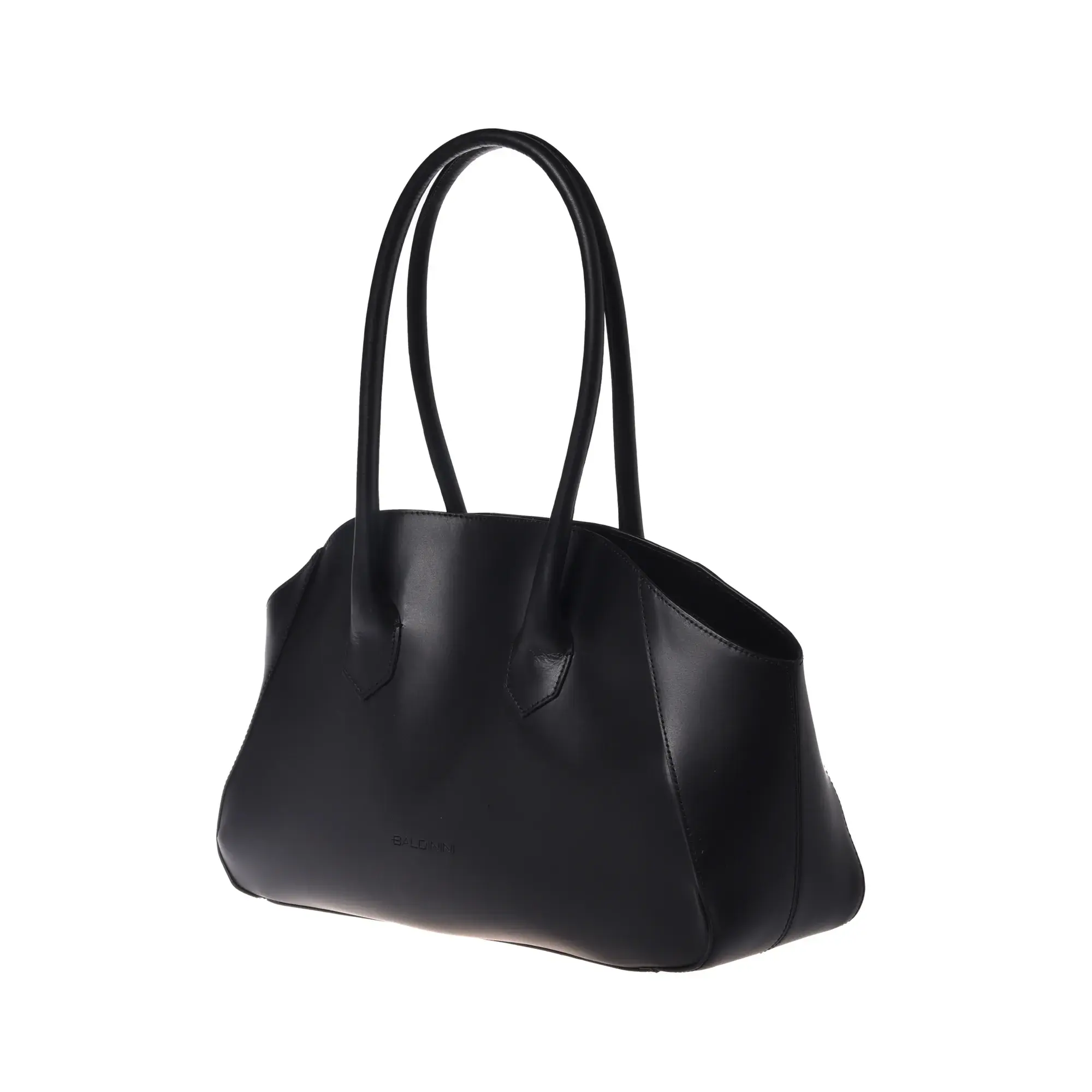 Klassische Lederhandtasche mit Henkel