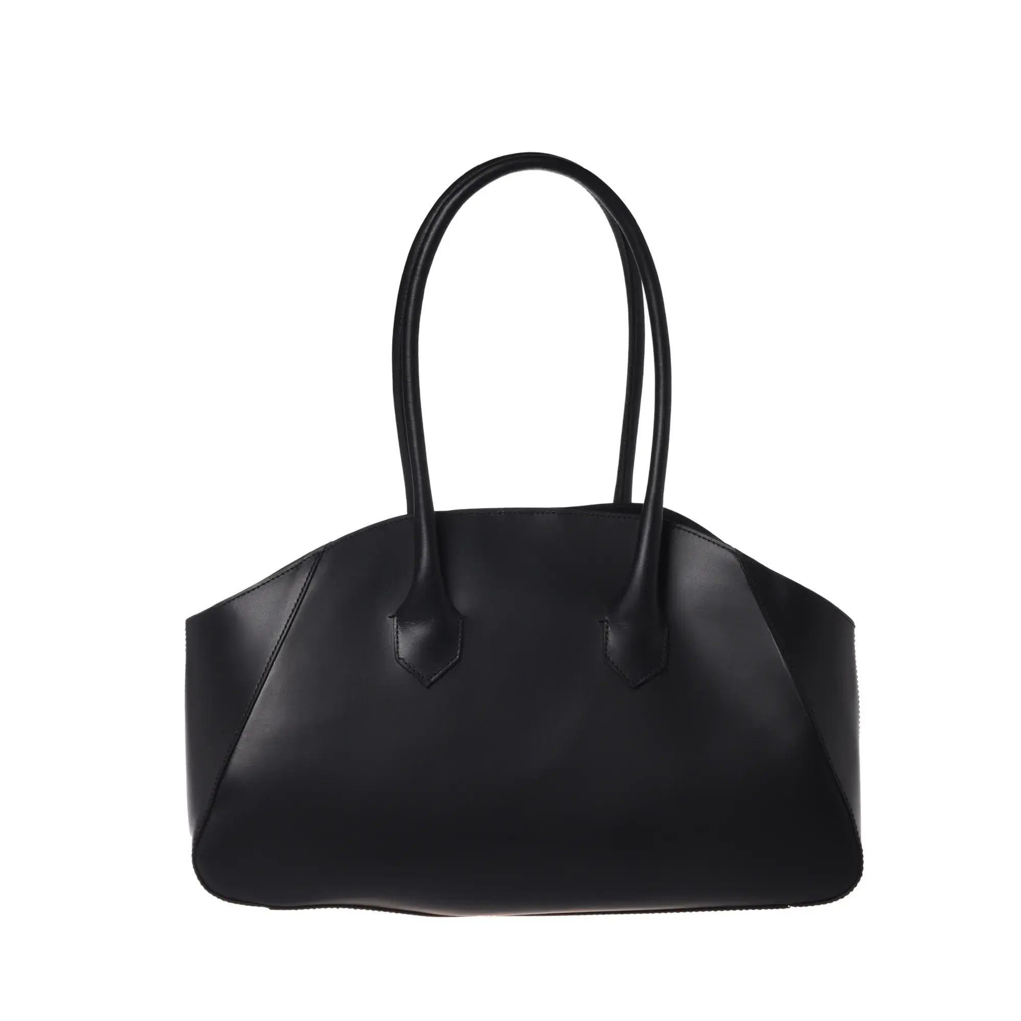 Klassische Lederhandtasche mit Henkel