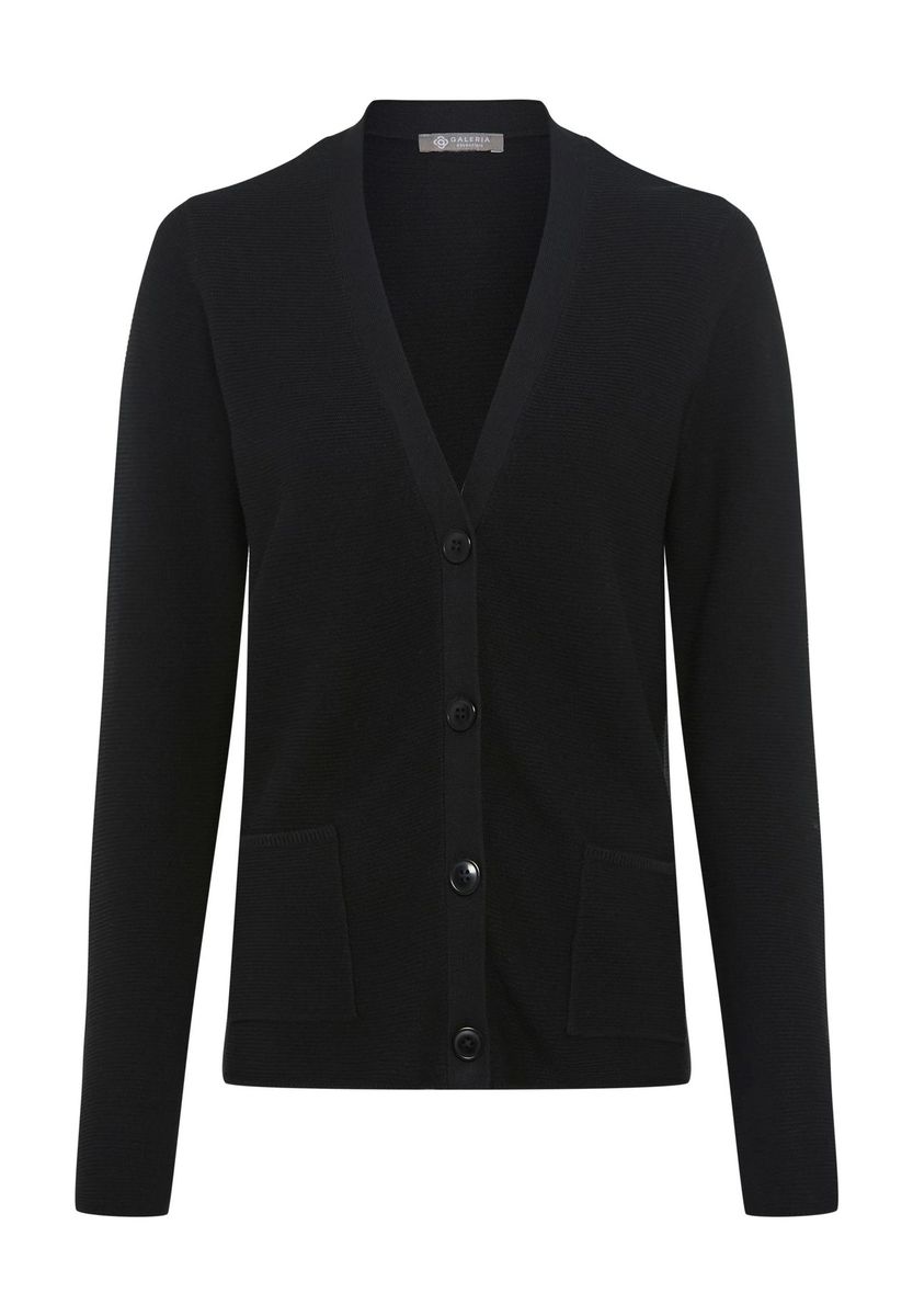Klassische Strickjacke mit Knopfleiste und Taschen