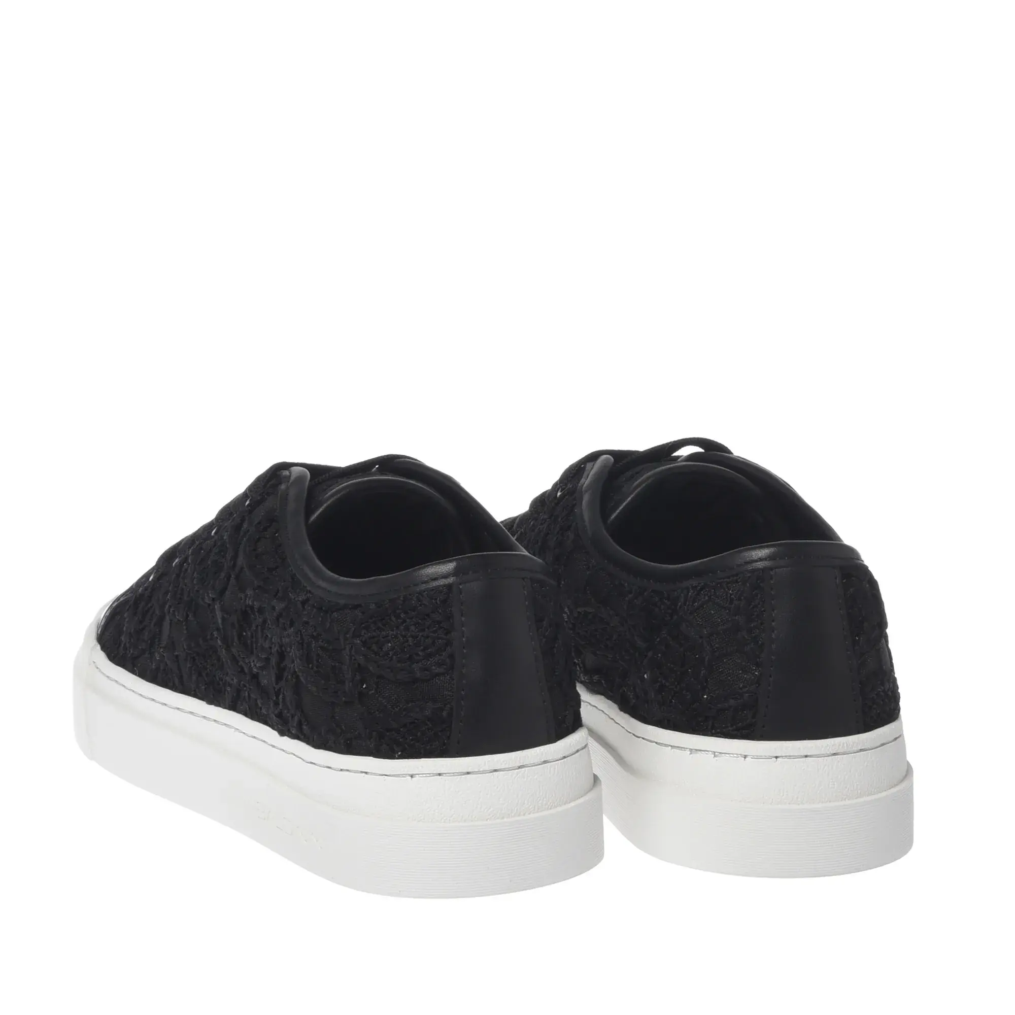 Schwarzer Low-Top-Fashion-Sneaker mit Spitze