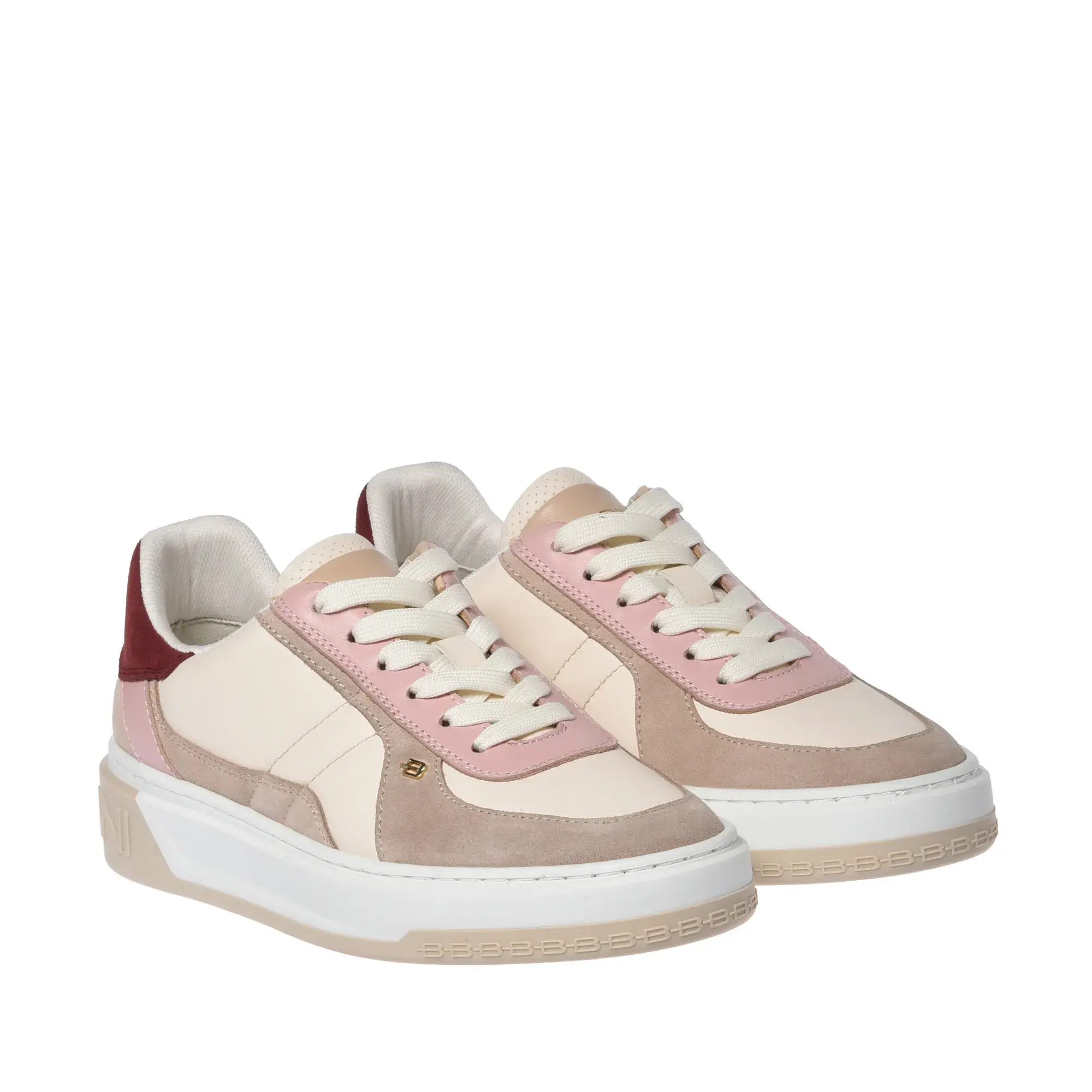 Low-Top Wildleder-Leder-Sneakers mit Panels
