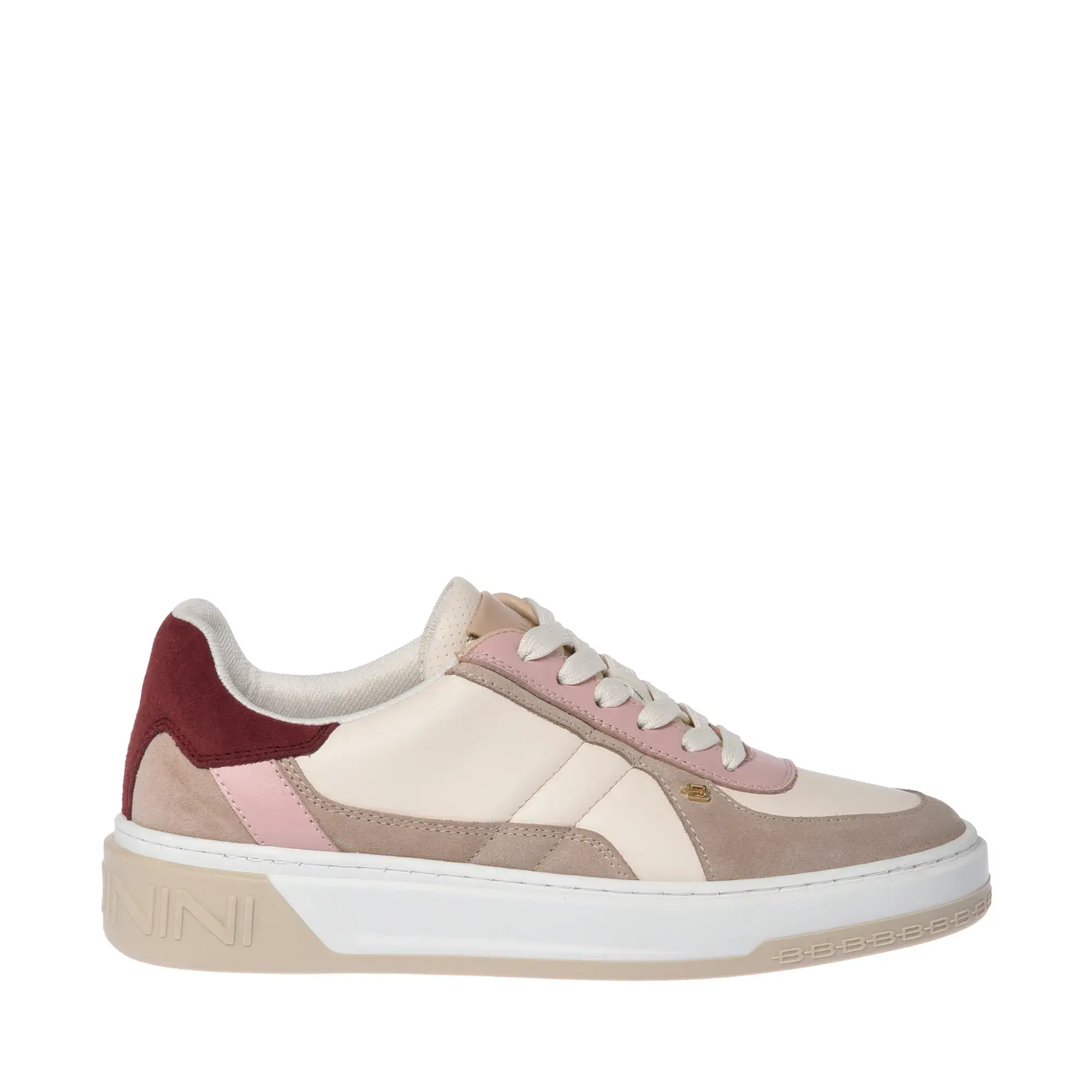 Low-Top Wildleder-Leder-Sneakers mit Panels