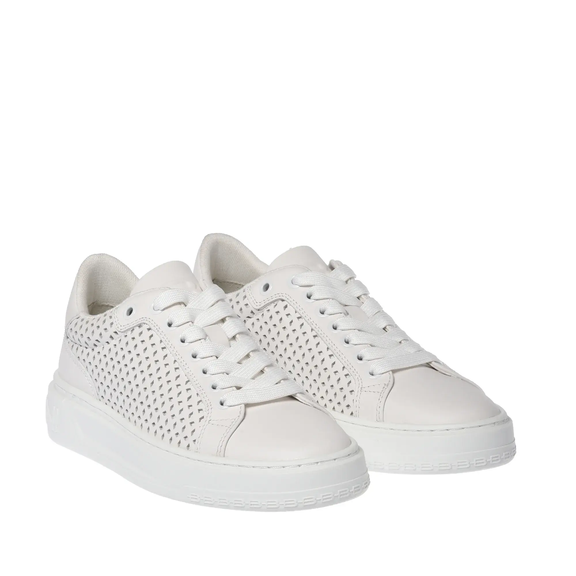 Perforierte Leder Low-Top Sneakers