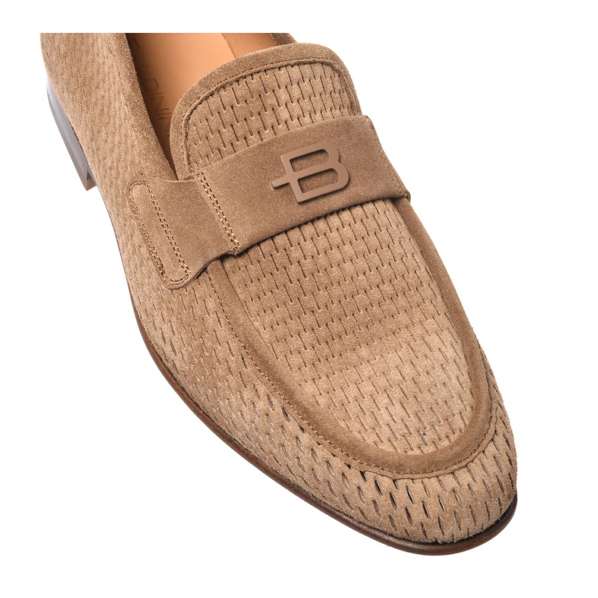Wildleder Penny Loafers mit Perforation