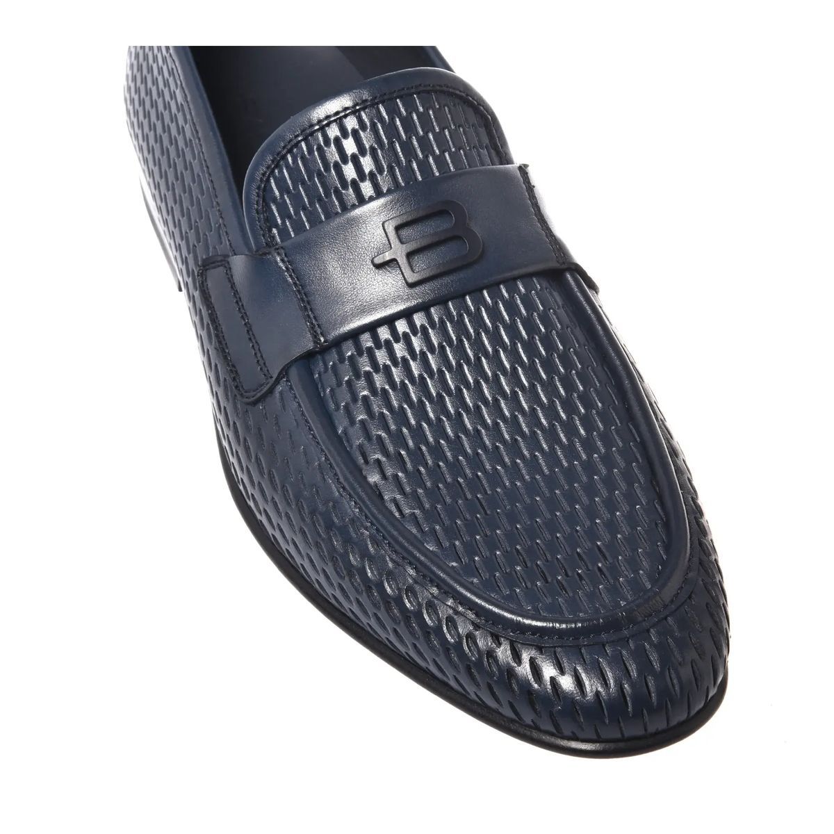 Gewebte Lederloafer mit Schnallendetail