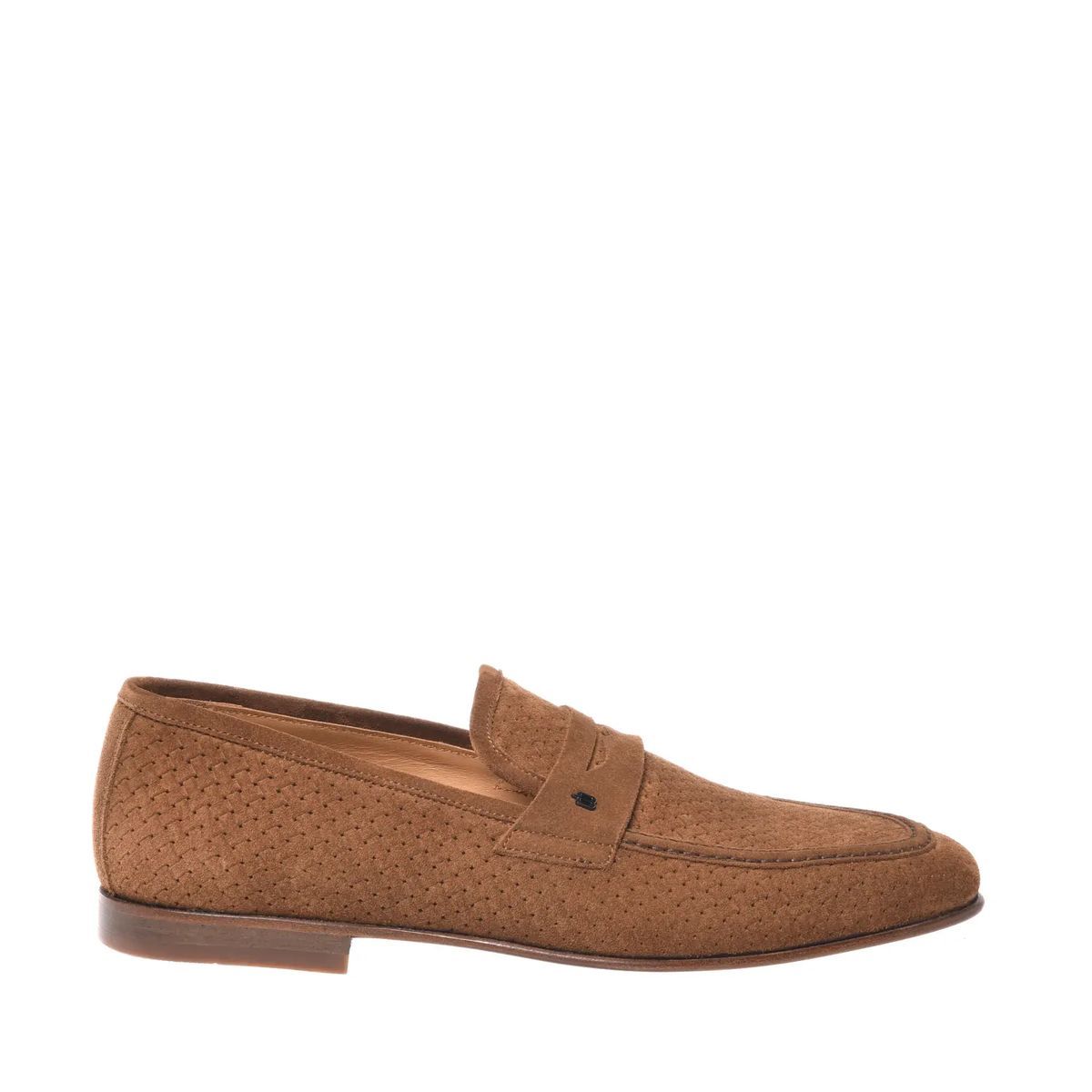 Braune Wildleder Penny Loafers