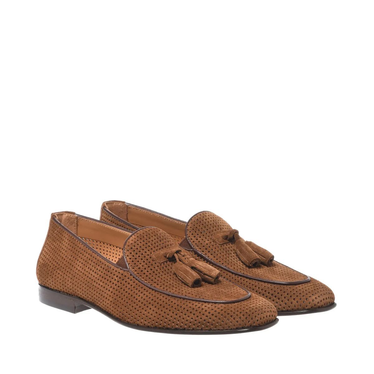 Perforierte Wildleder-Quastenloafer