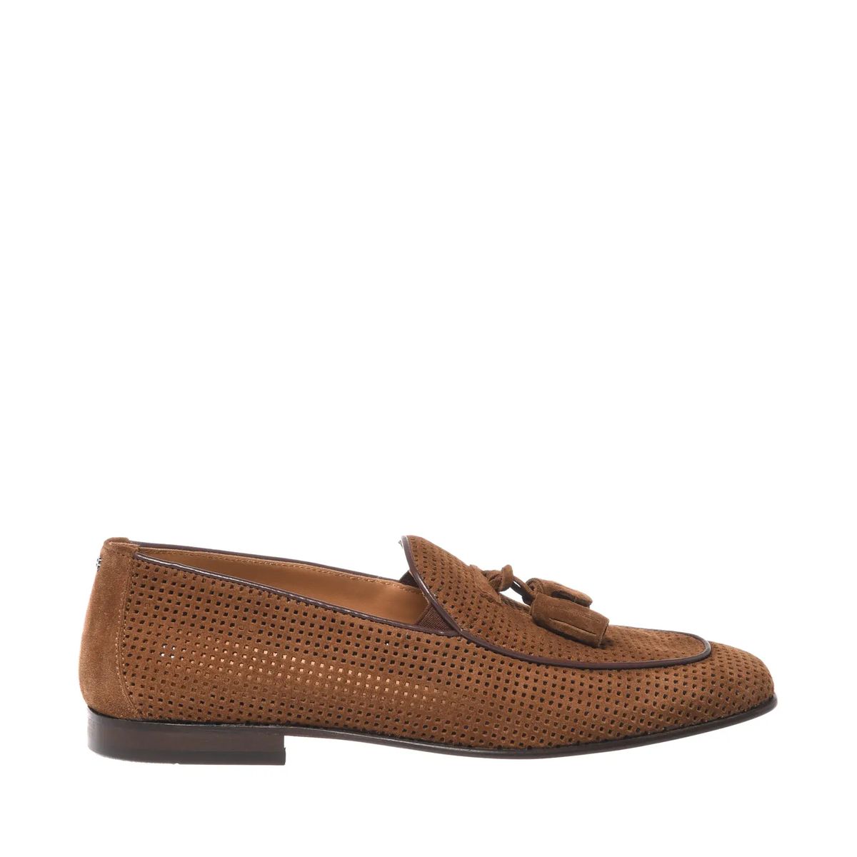 Perforierte Wildleder-Quastenloafer