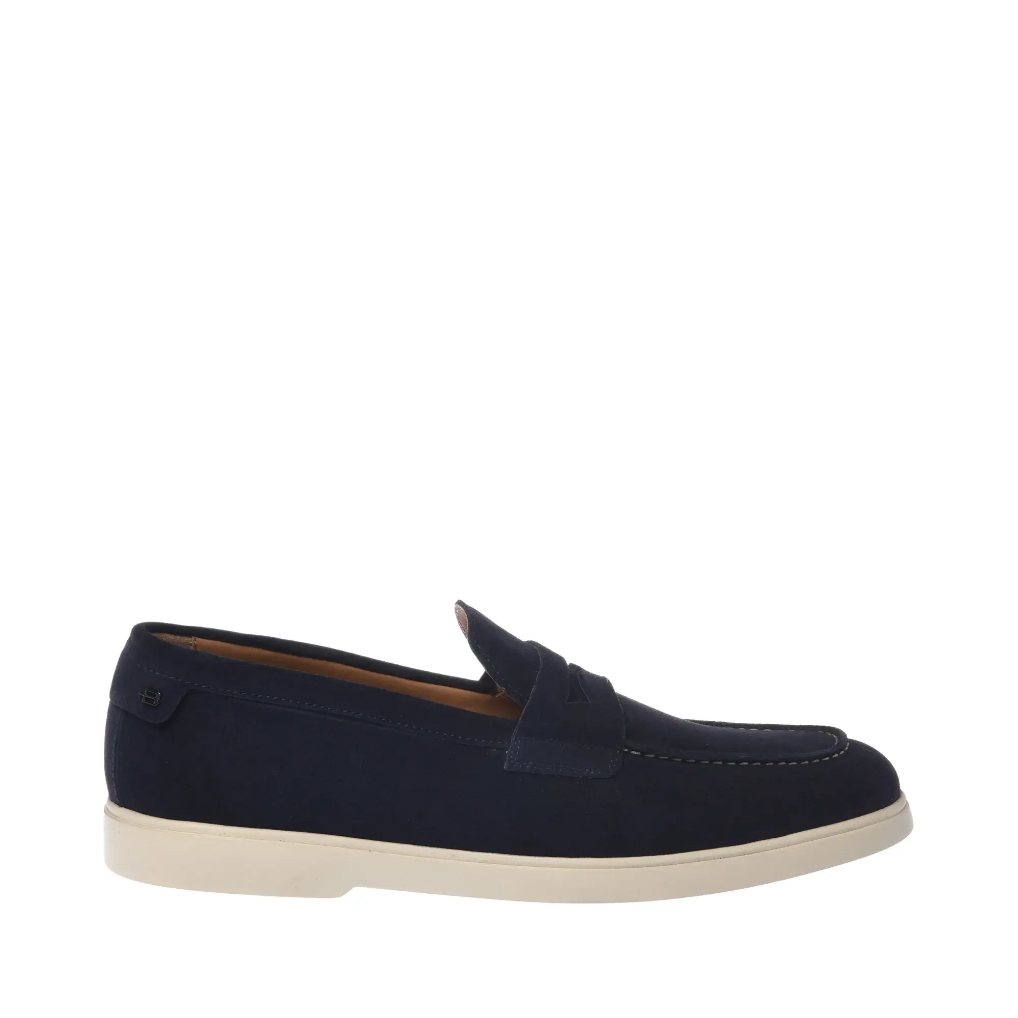 Wildleder Penny Loafers mit Kontrastsohle