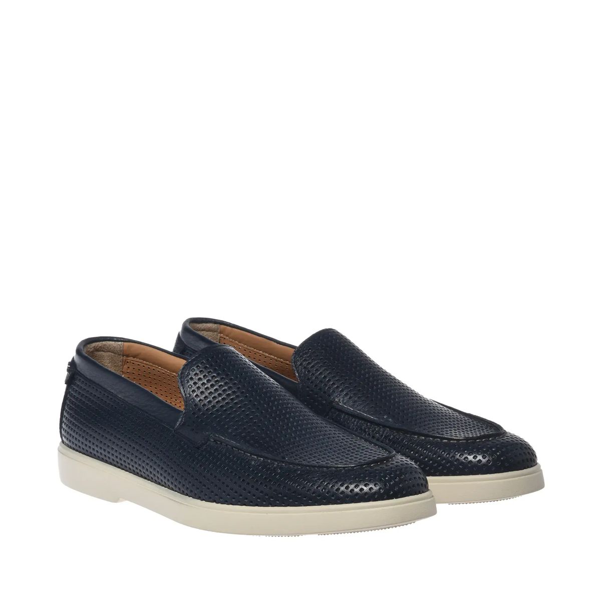 Perforierte Leder-Slipper-Loafer