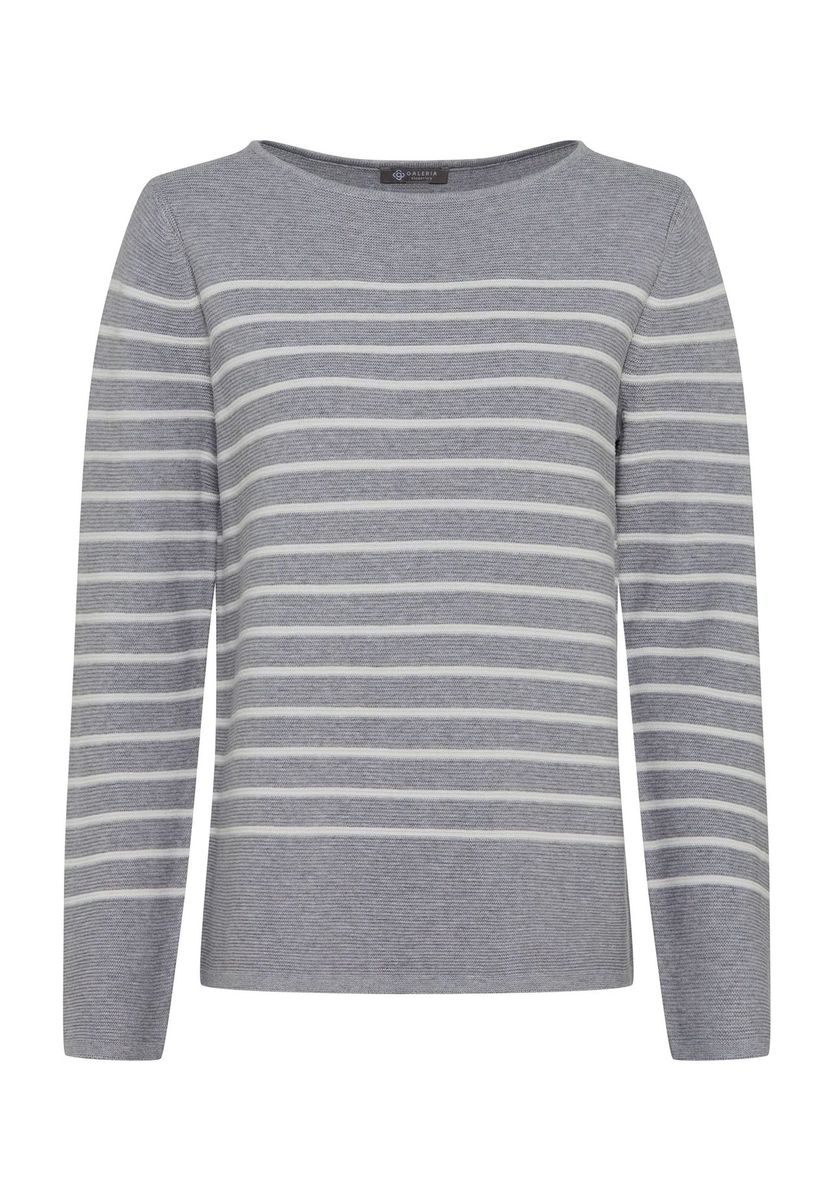 Gestreiftes Langarm-Strickoberteil