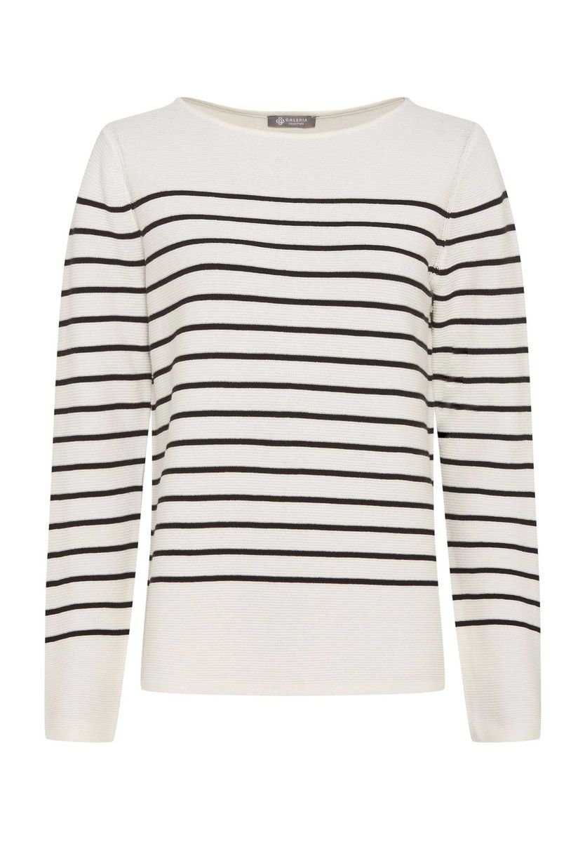 Klassischer gestreifter U-Boot-Ausschnitt Pullover