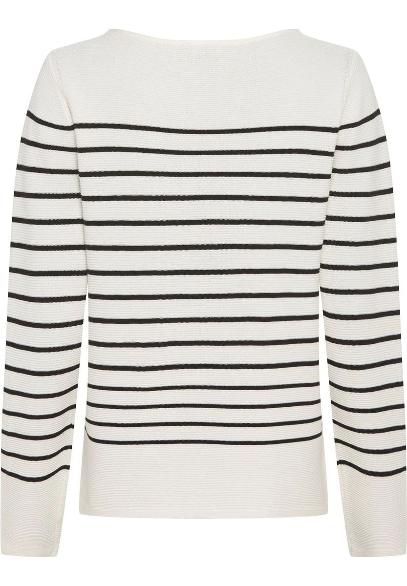 Klassischer gestreifter U-Boot-Ausschnitt Pullover