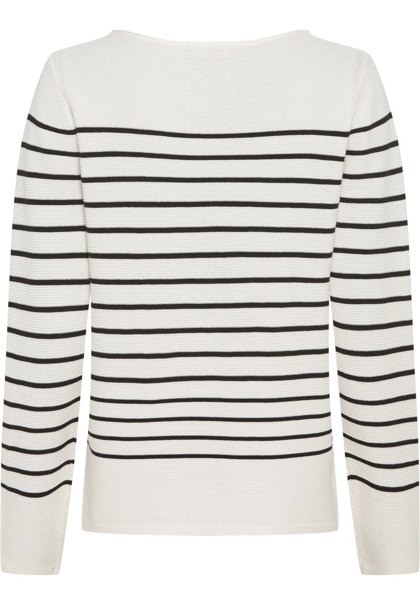 Klassischer gestreifter U-Boot-Ausschnitt Pullover