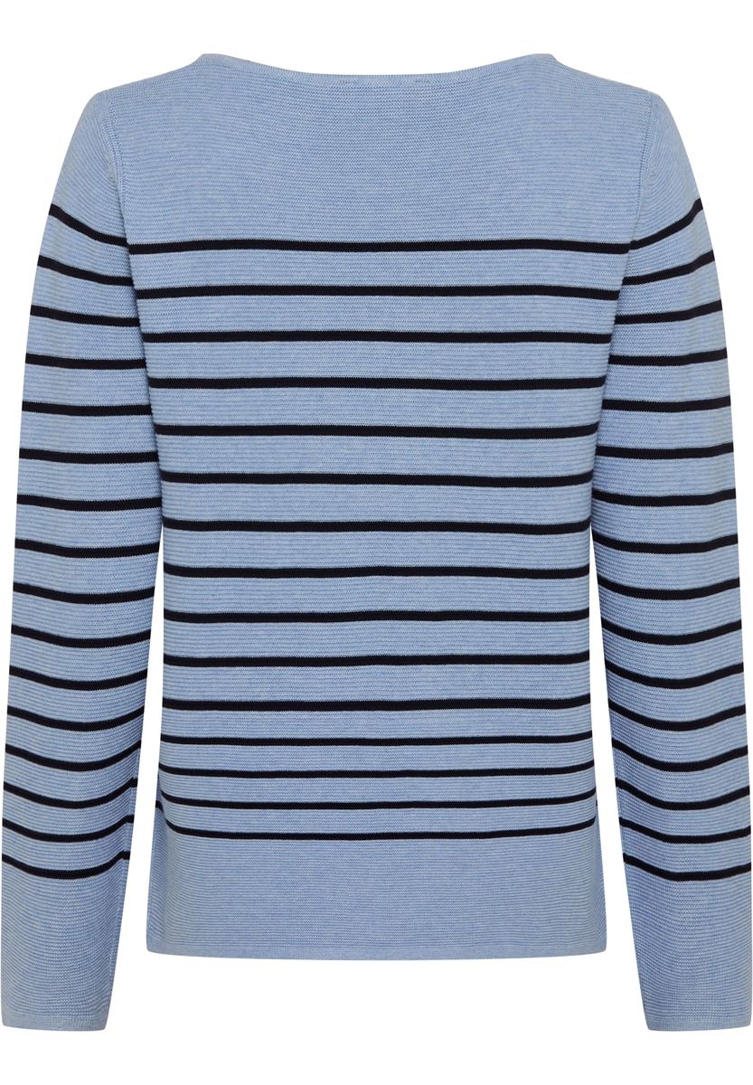 Klassischer gestreifter Strickpullover Baumwollmischung