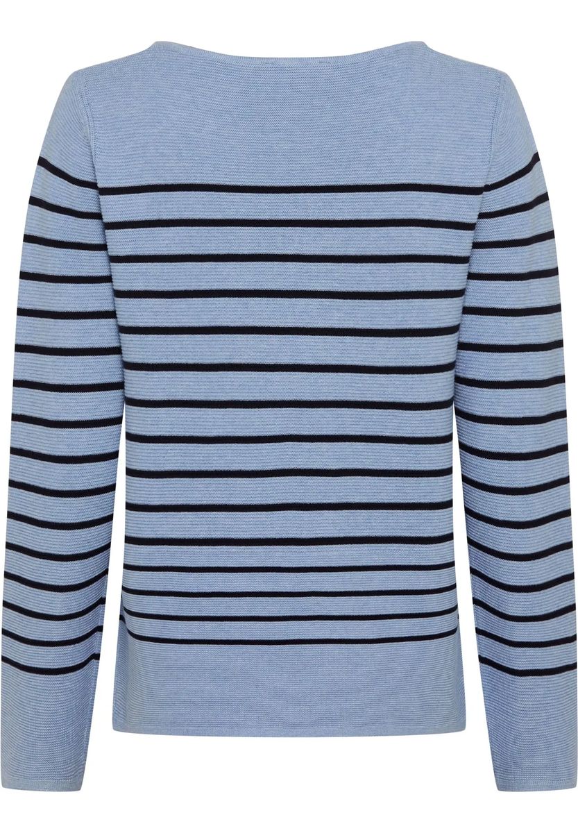 Klassischer gestreifter Strickpullover Baumwollmischung