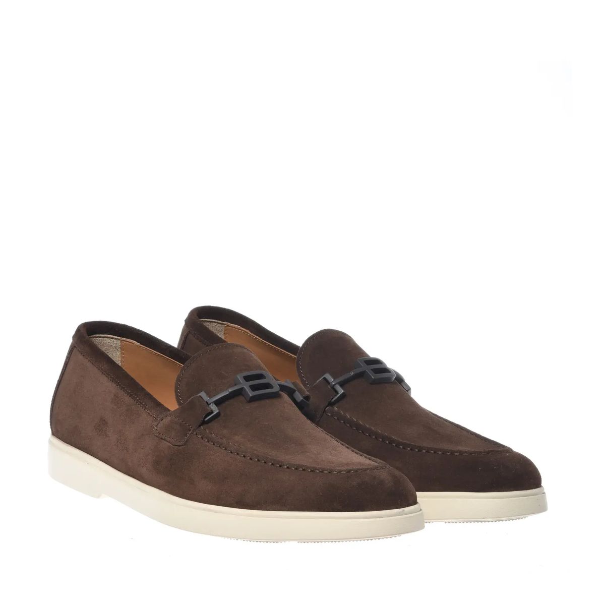 Brauner Wildleder Loafer mit Schnalle