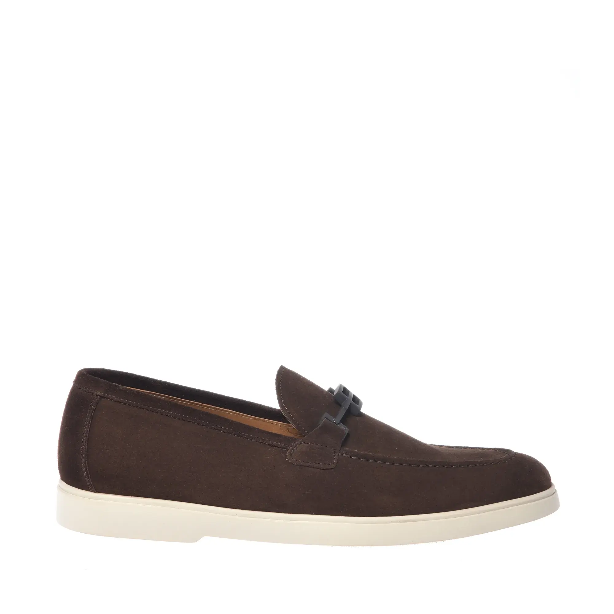 Brauner Wildleder Loafer mit Schnalle