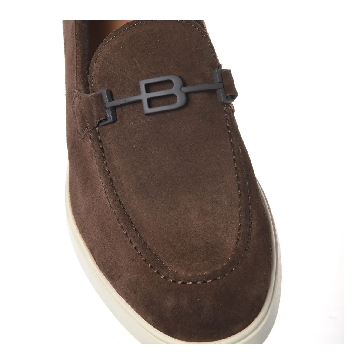 Brauner Wildleder Loafer mit Schnalle