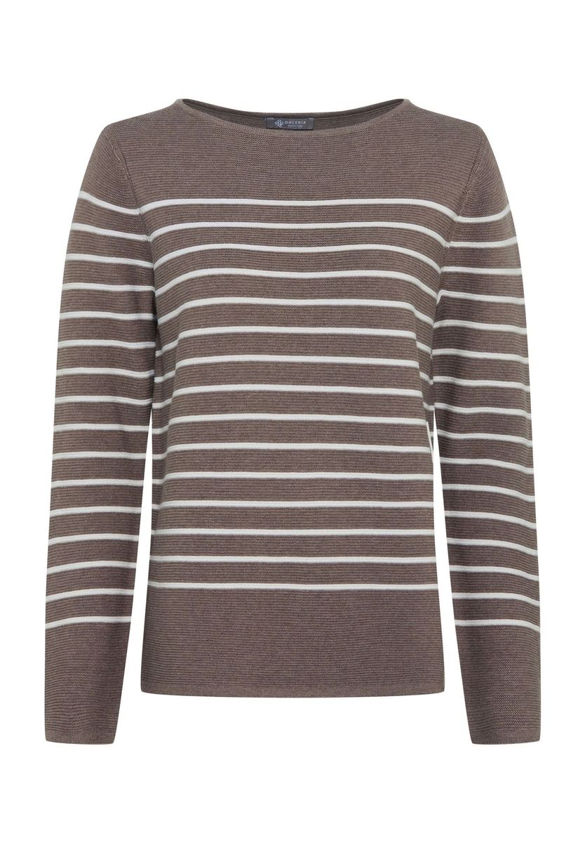 Gestreifter Baumwoll Strickpullover