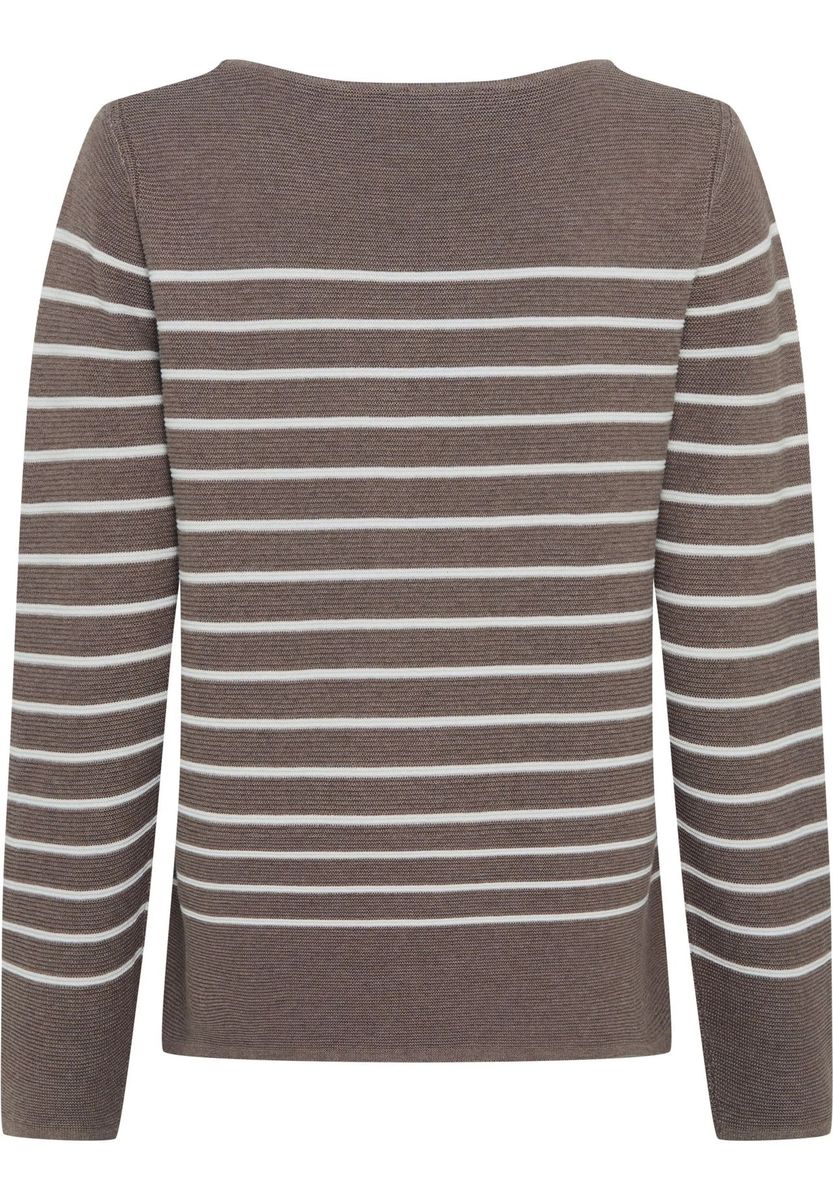 Gestreifter Baumwoll Strickpullover