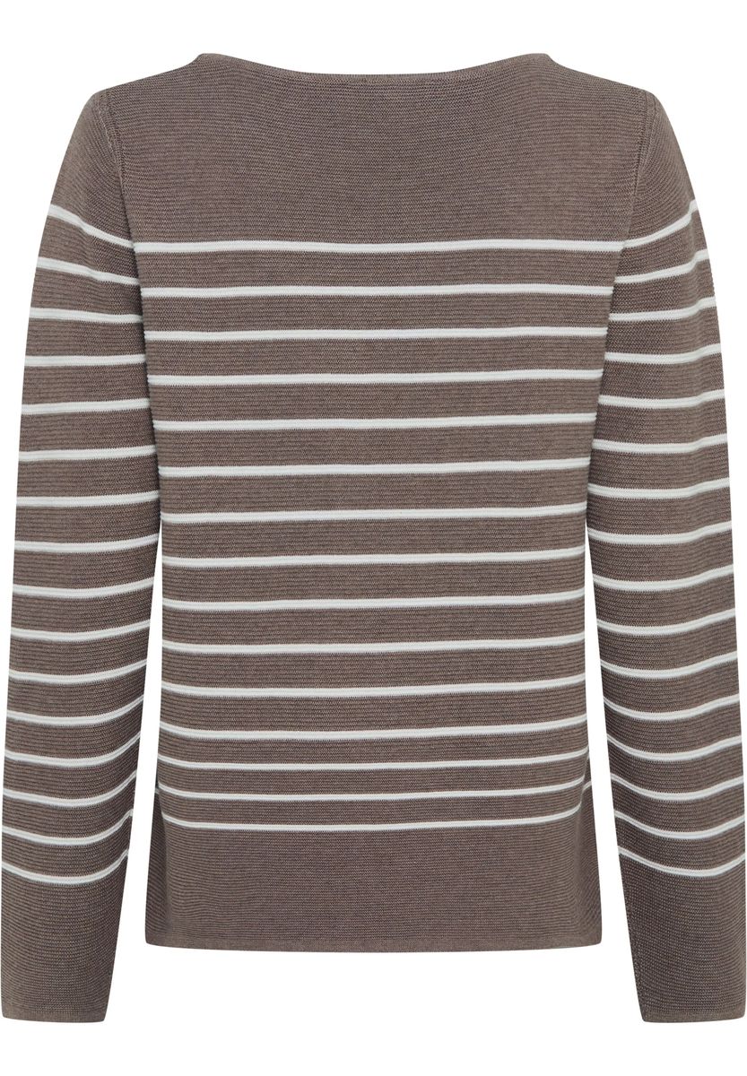 Gestreifter Baumwoll Strickpullover