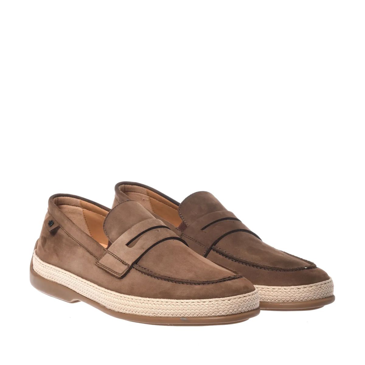 Braune Nubukleder Penny Loafer