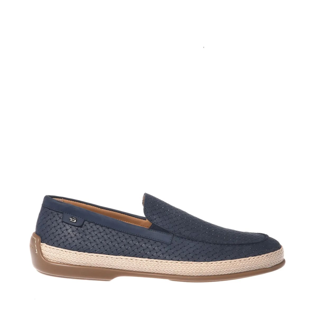 Gewebte Nubukleder Loafers Espadrille Sohle