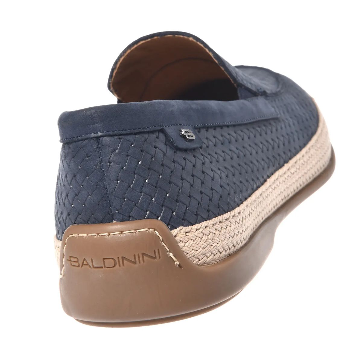 Gewebte Nubukleder Loafers Espadrille Sohle