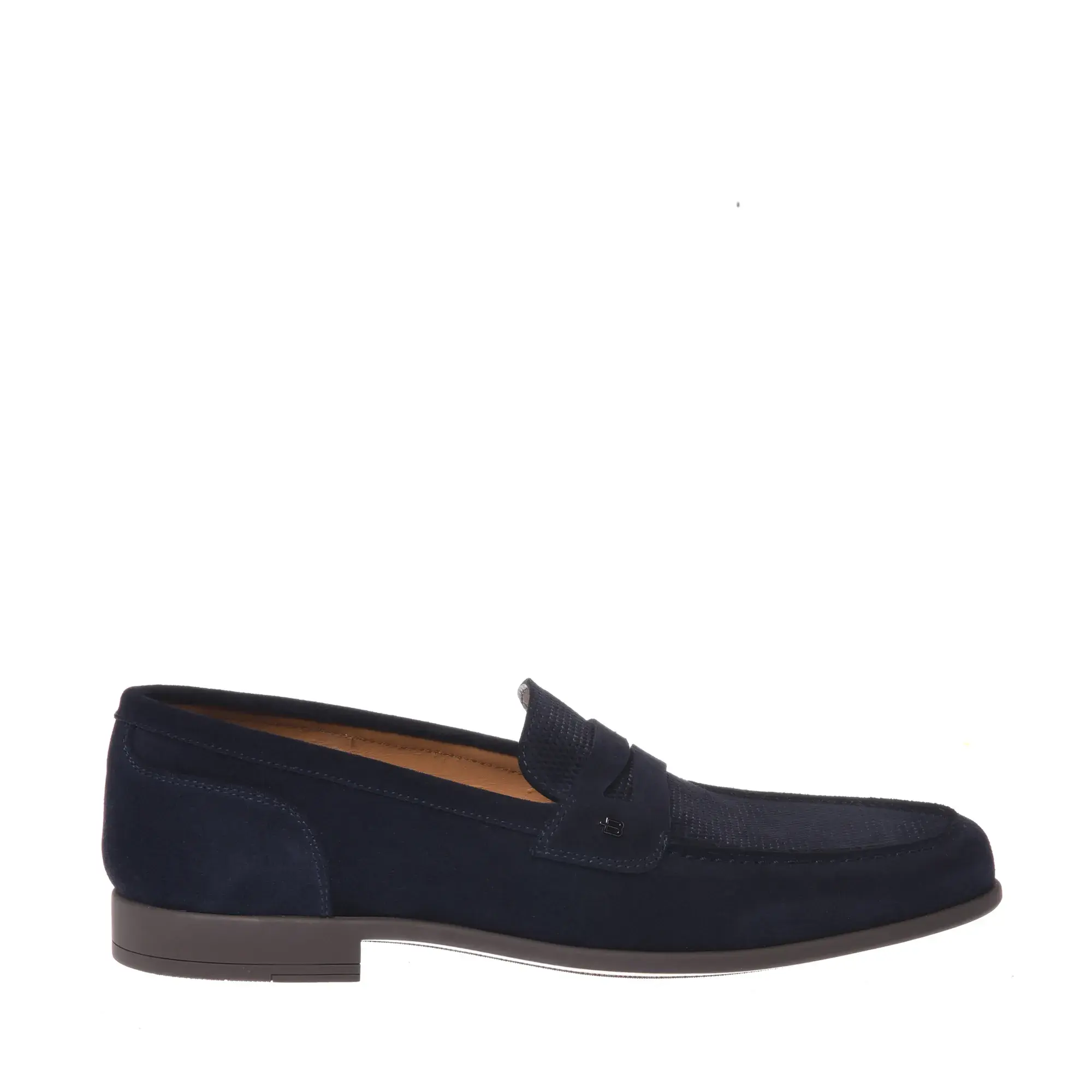 Blaue Penny Loafers aus Wildleder