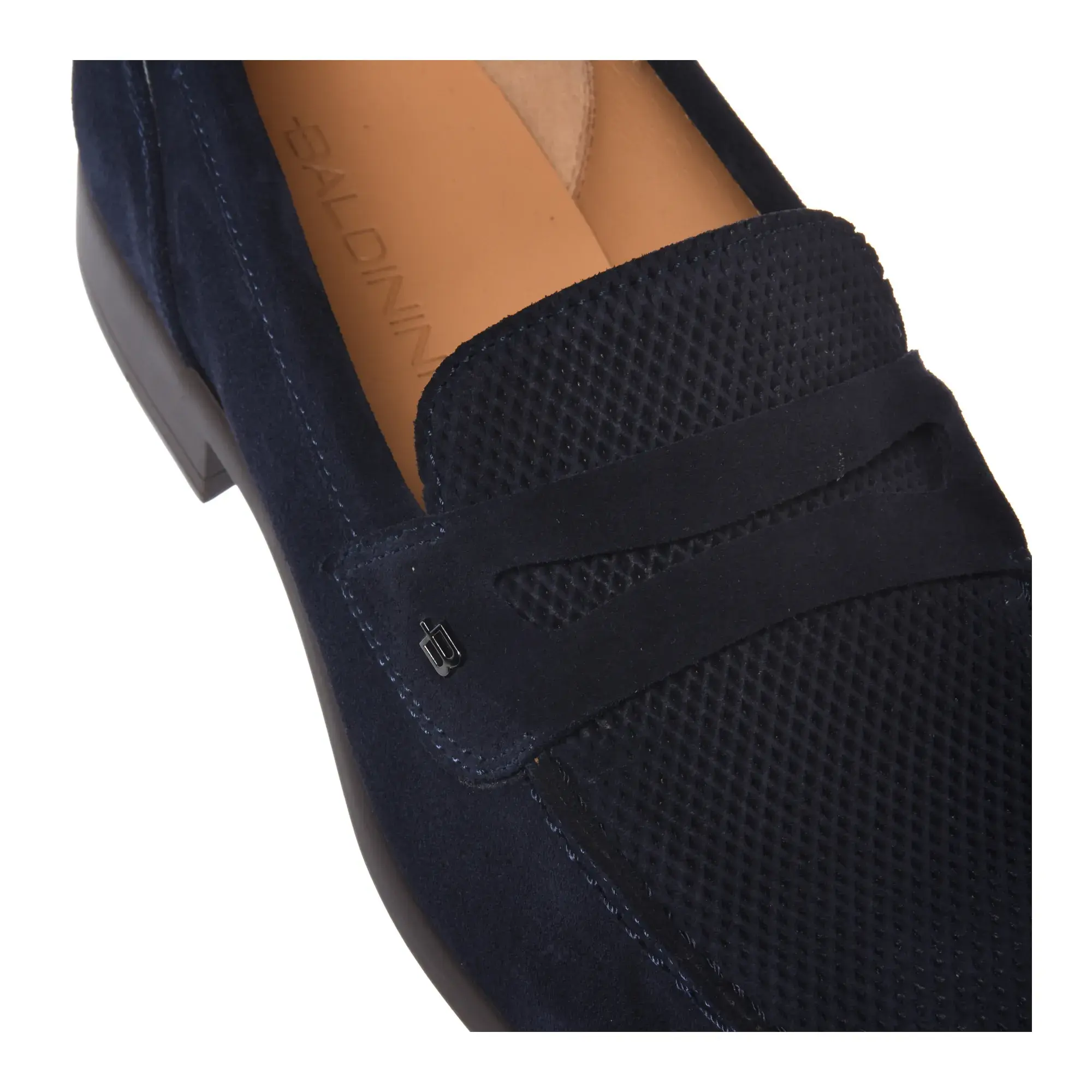 Blaue Penny Loafers aus Wildleder