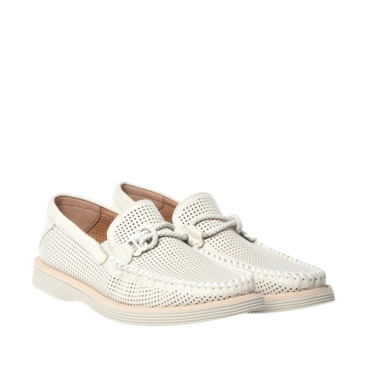 Perforierter Leder-Slipper Loafer