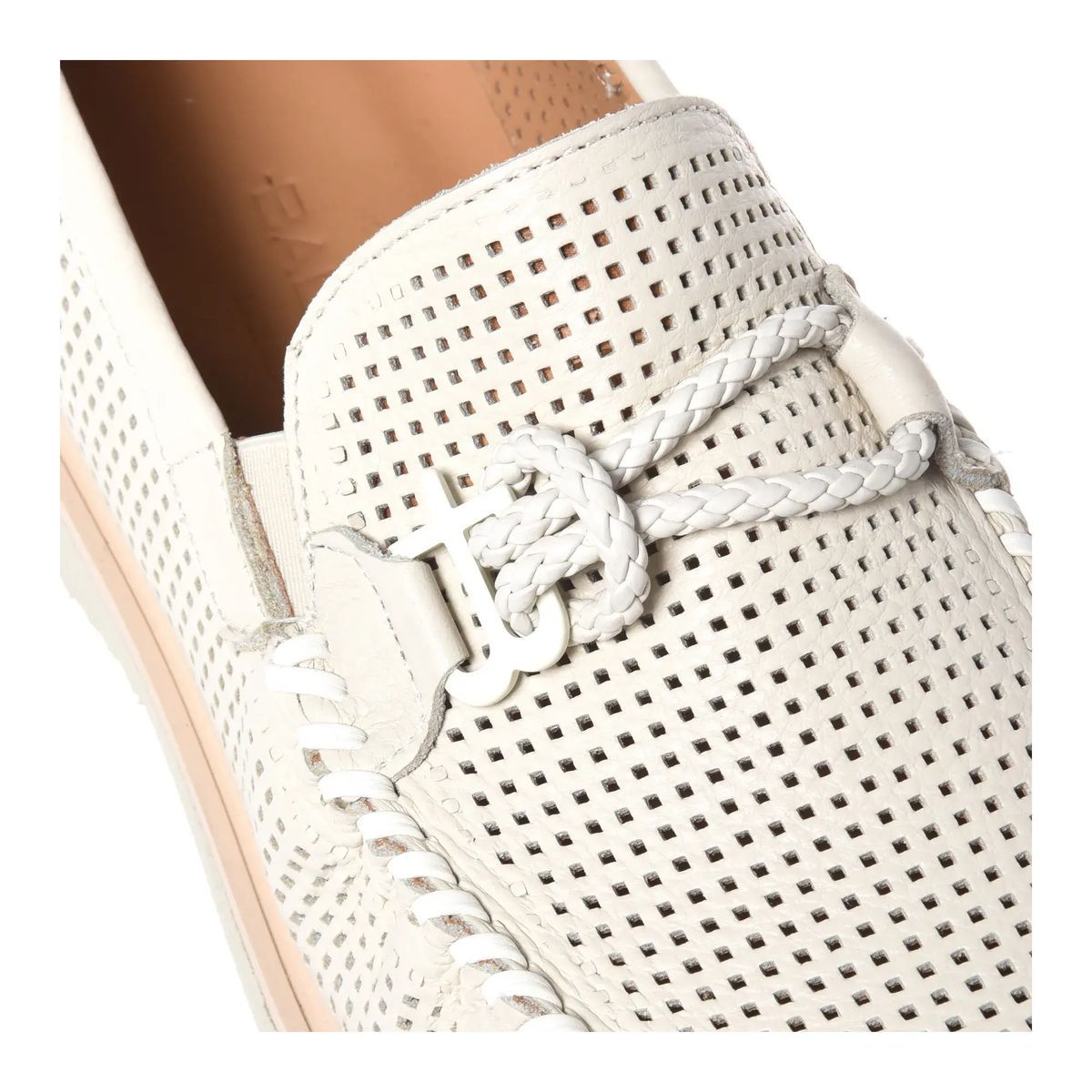 Perforierter Leder-Slipper Loafer
