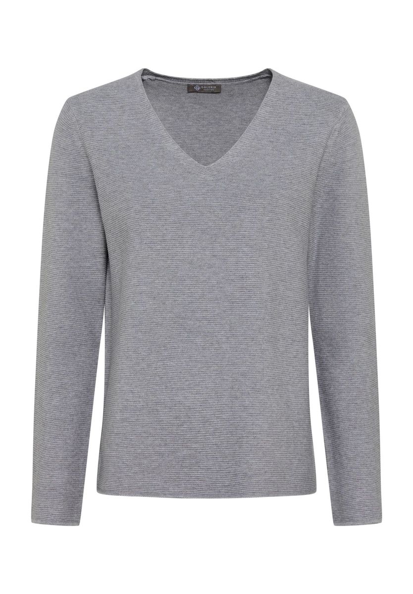 Klassischer V-Ausschnitt Baumwollmischung Pullover