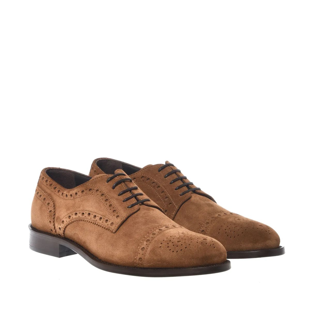 Oxford-Schnürschuhe mit Kappe aus Wildleder
