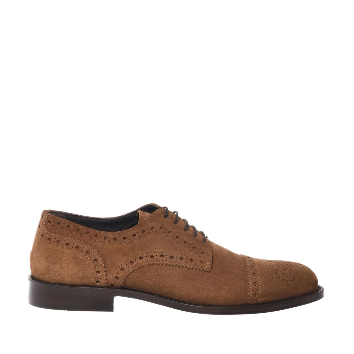 Oxford-Schnürschuhe mit Kappe aus Wildleder