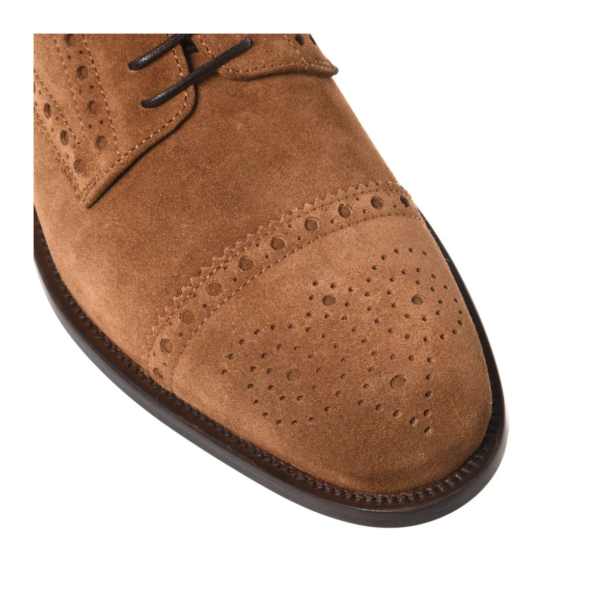 Oxford-Schnürschuhe mit Kappe aus Wildleder