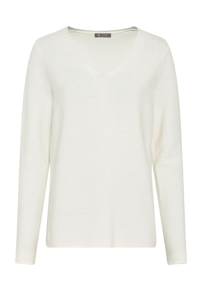 Essential V-Ausschnitt Baumwollmischung Pullover