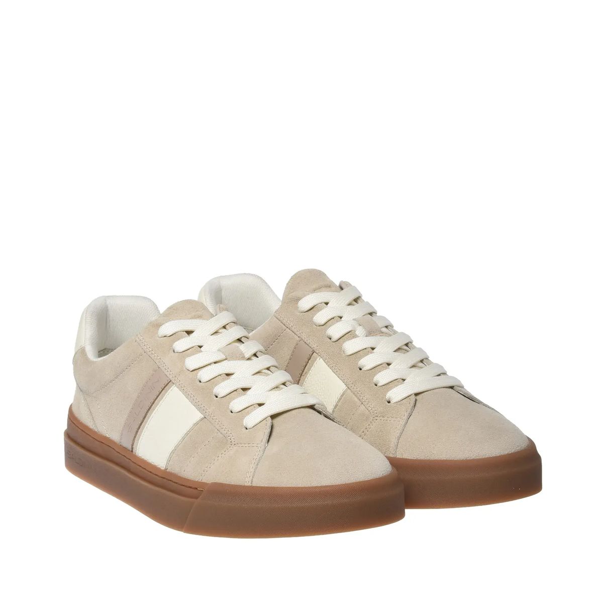 Beige Wildleder Low-Top Sneaker