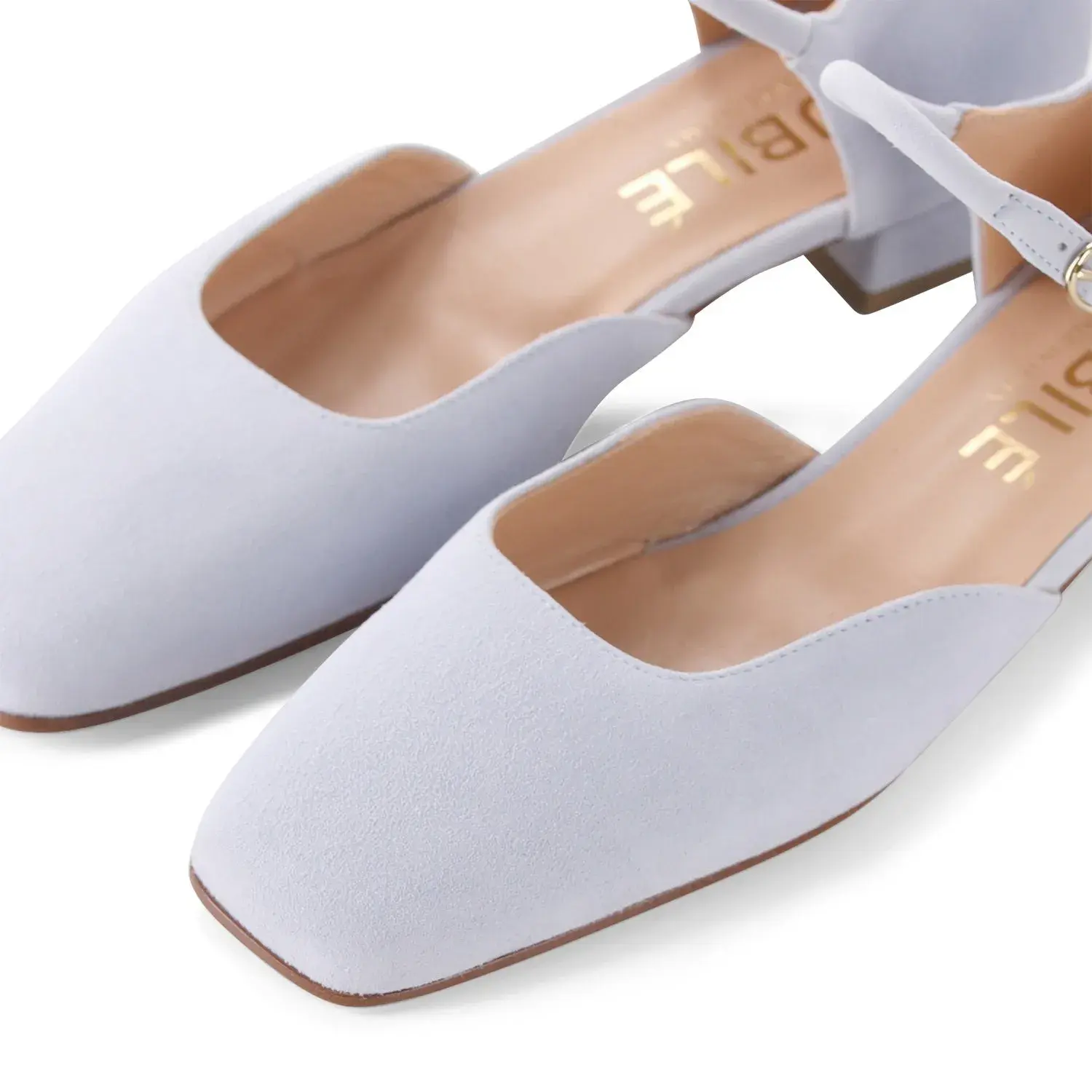 Mary Jane Blockabsatz Pumps aus Wildleder