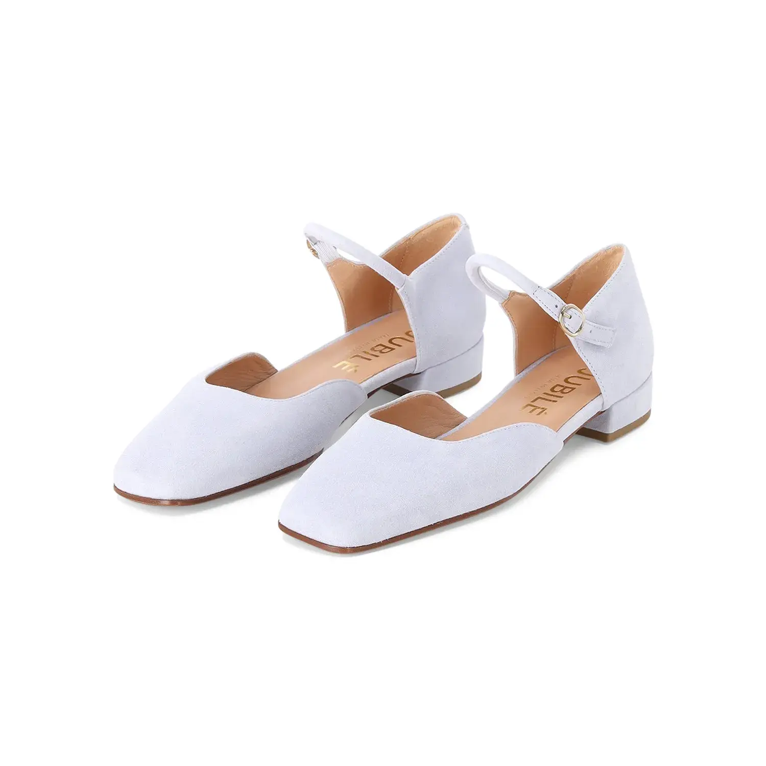 Mary Jane Blockabsatz Pumps aus Wildleder
